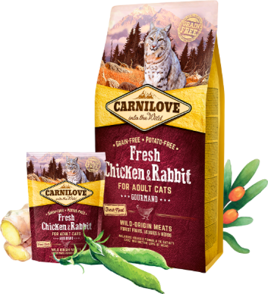 Carnilove Cat TF Adult Fresh Chicken, Rabbit, Gourmand 6kg  - 527410